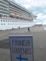 The ship is right next to the Finnish souvenirs